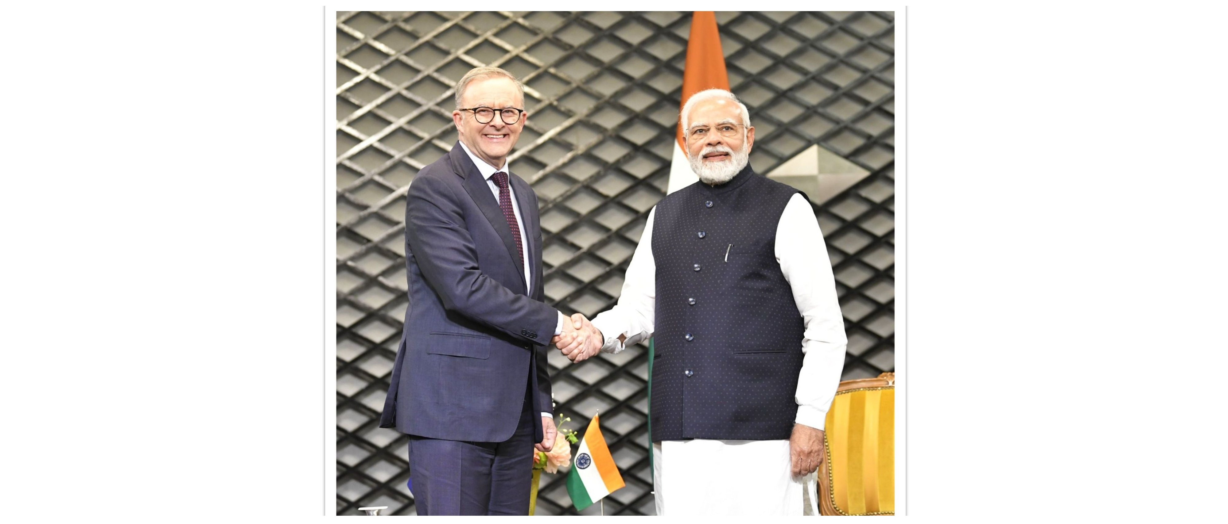  Prime Minister Sh. Narendra Modi with Australian Prime Minister H.E. Mr. Anthony Albanese on the sidelines of Quad Summit
